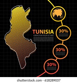 Tunisia map infographic design template