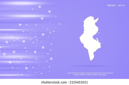 Tunisia map isolated on purple background. Vector Illustration.