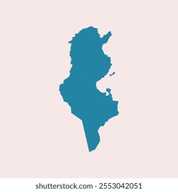 tunisia Karte einzeln auf weißem Hintergrund. Karte von Tunisia. Vektorgrafik Nordafrika