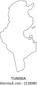Tunisia map line icon, Tunisia map symbol vector