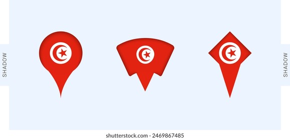 Tunisia Map Markers Set. Perfect for projects related to Tunisia, travel, geography, and international representation. Vector collection.