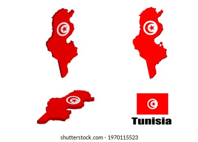 Tunisia map on white background. vector illustration.