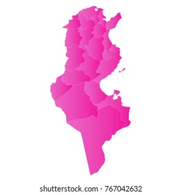 tunisia map - pink pastel graphic background . Vector illustration eps 10