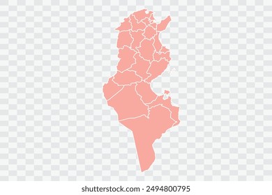 Tunisia Map salmon Color Background quality files png