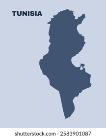 Tunisia map simple flat vector