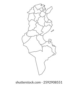 Tunisia map symbol shape, travel web flat concept icon vector illustration .