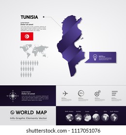 Tunisia Map vector illustration