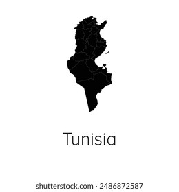 Túnez Mapa Mapa Ilustración vectorial - Mapa de Viajes y Turismo de Túnez