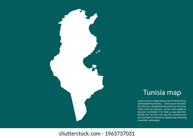 Tunisia map vector, isolated on Green  background