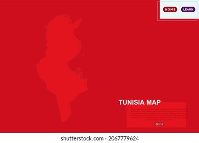 Tunisia Map - World Map International vector template with red color and outline sketch isolated on red background for education, design, website, banner - Vector illustration eps 10