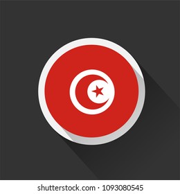 Tunisia national flag on dark background. Vector illustration.