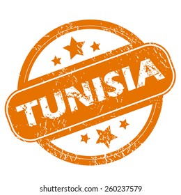 Tunisia orange grunge rubber stamp on a white background. Vector illustration