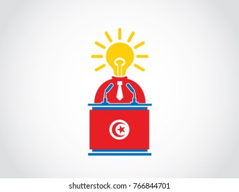 Tunisia Podium Bright Idea People Speech