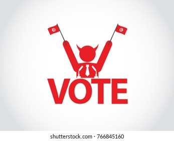 Tunisia Podium Evil Politician Celebrate Speech Election