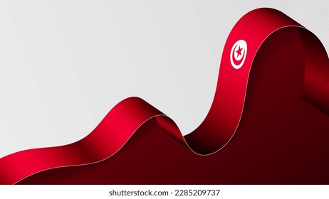 Tunisia ribbon flag background. Element of impact for the use you want to make of it.