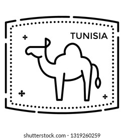 Tunisia seal stamp icon vector 