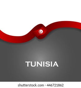 Tunisia sport style flag ribbon classic style. Vector Illustration