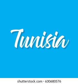 tunisia, text design. Vector calligraphy. Typography poster. Usable as background.
