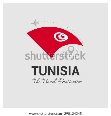 Tunisia The Travel Destination logo - Vector travel company logo design - Country Flag Travel and Tourism concept t shirt graphics - vector illustration