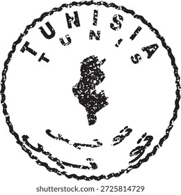 Tunesien Tunis runde Seal Map Design