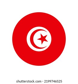 Tunisia vector flag circle on white background