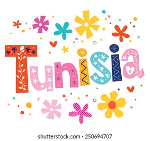 Tunisia vector lettering decorative type