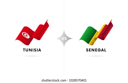 Tunisia versus Senegal. Football. Vector illustration.
