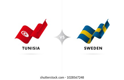 Tunisia versus Sweden. Football. Vector illustration.
