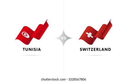 Tunisia versus Switzerland. Football. Vector illustration.