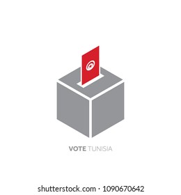 Tunisia voting concept. National flag and ballot box.