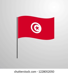 Tunisia waving Flag