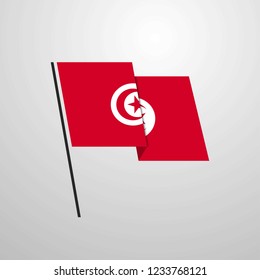 Tunisia waving flag