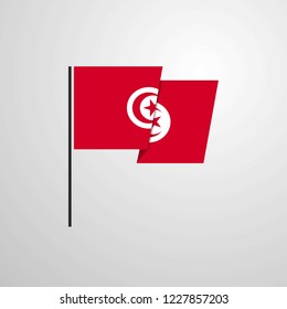 Tunisia waving Flag design vector