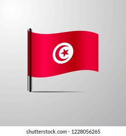 Tunisia waving Shiny Flag design vector