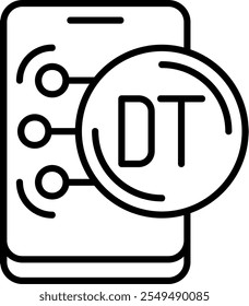 Tunisian Dinar Note Outline Style Icon Design

