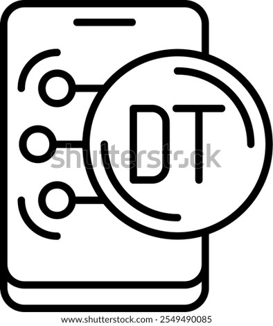 Tunisian Dinar Note Outline Style Icon Design
