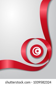 Tunisian flag wavy abstract background. Vector illustration.