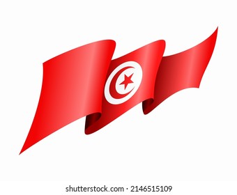 Tunisian flag wavy abstract background. Vector illustration.