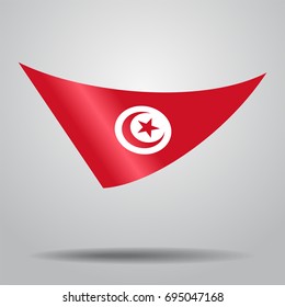 Tunisian flag wavy abstract background. Vector illustration.