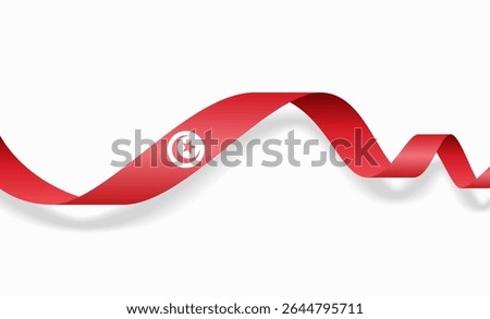 Tunisian flag wavy abstract background layout. Vector illustration.