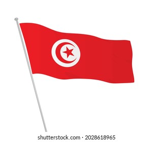 Tunisian national flag. vector illustration