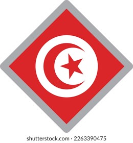 Tunisias national flag icon vector Illustration material