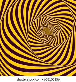 Tunnel. Abstrakter geometrischer 3D-Hintergrund. Muster mit optischer Illusion. Vektorgrafik.