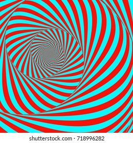 Tunnel. Abstract 3D geometrical background. Pattern with optical illusion. Vector illustration.