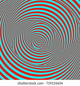 Tunnel. Abstract 3D geometrical background. Pattern with optical illusion. Vector illustration.