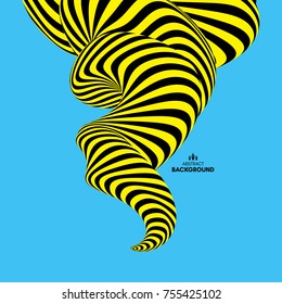 Tunnel. Abstract 3D geometrical background. Pattern with optical illusion. Vector illustration.