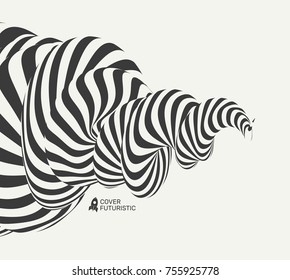 Tunnel. Abstract 3D geometrical background. Pattern with optical illusion. Vector illustration.