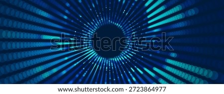 Tunnel abstract with portal digital and techno concept for hardware perspective or cosmic illustration design. Black processor CPU and nano grid with material 3D circuit and code board wallpaper.