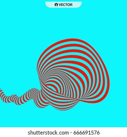 Tunnel. Abstract striped background. Optical art. 3D vector illustration.