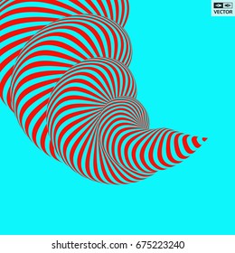 Tunnel. Abstract striped background. Optical art. 3D vector illustration.